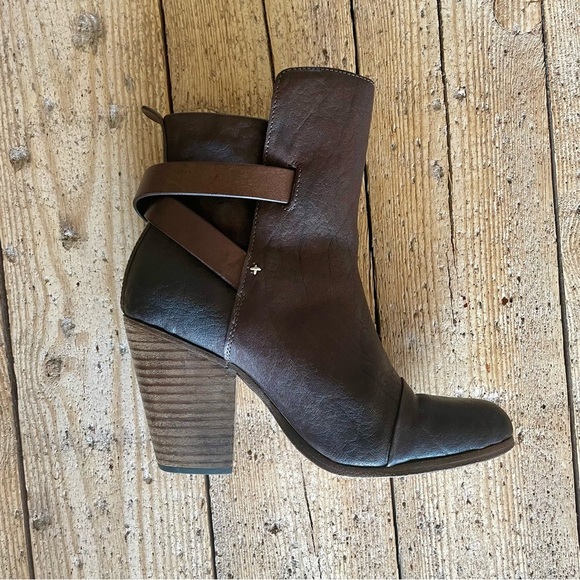 Rag & Bone Kinsey Brown Leather Ankle Boots Size 7.5 - Picture 3 of 12